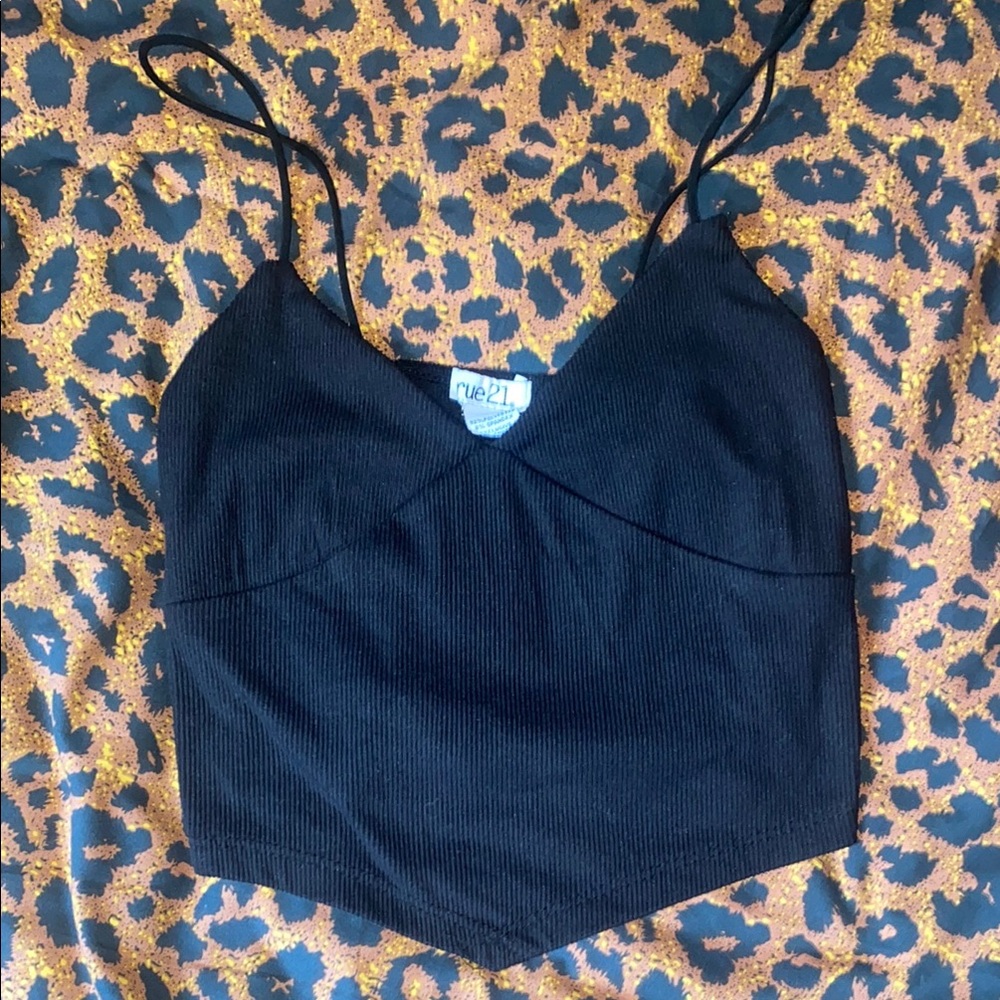 Rue21 Black Fitted Crop Camisole